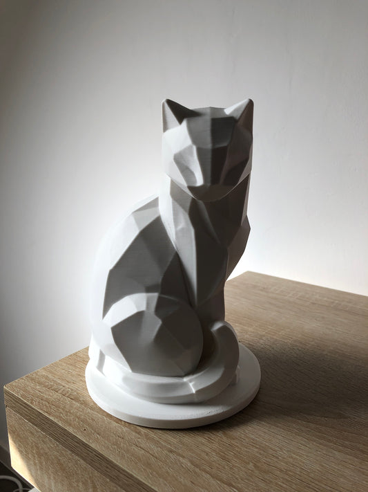 Figurine Chat Géométrique Décoration – Statuette Impression 3D – Cadeau Amoureux des Chats