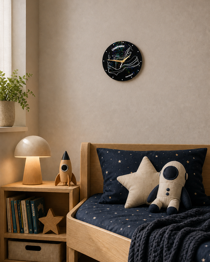 Horloge Murale Personnalisée Design Holographique – Impression 3D – Décoration Moderne