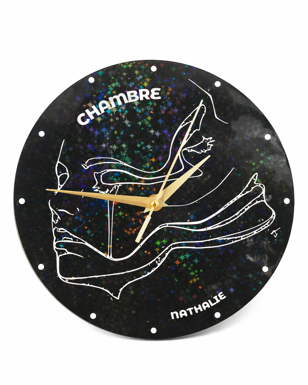 Horloge Murale Personnalisée Design Holographique – Impression 3D – Décoration Moderne