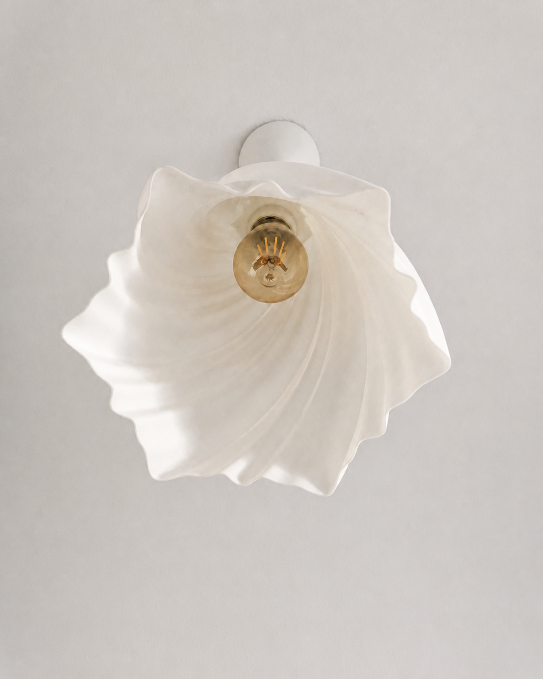 Suspension torsadée éco-PLA, détail intérieur et ampoule