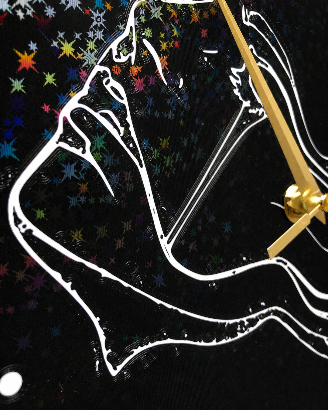 Horloge Murale Personnalisée Design Holographique – Impression 3D – Décoration Moderne