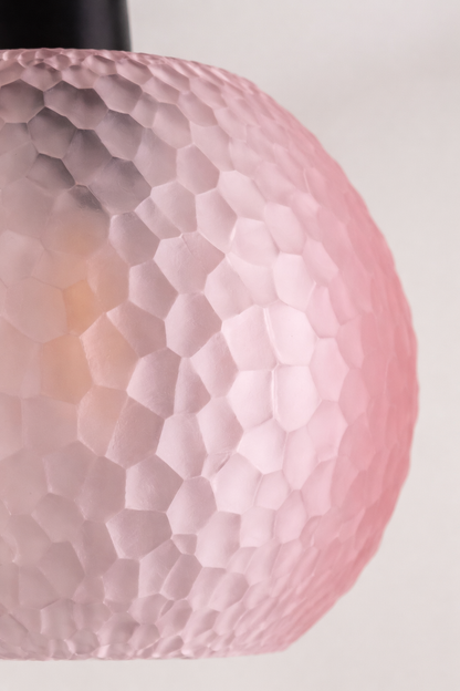 Globe Transparent rose Abat Jour Art Deco