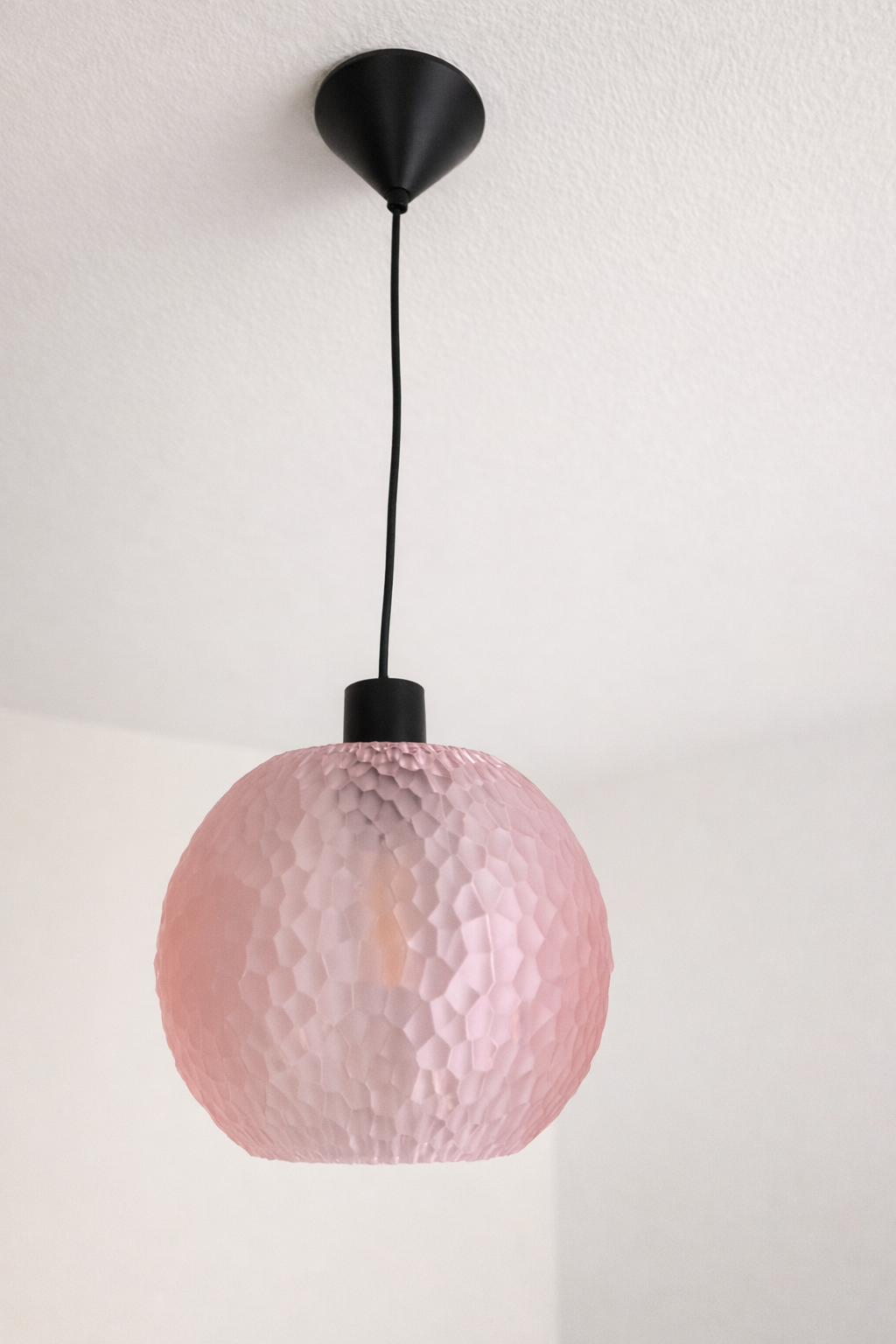 Globe Transparent rose Abat Jour Art Deco