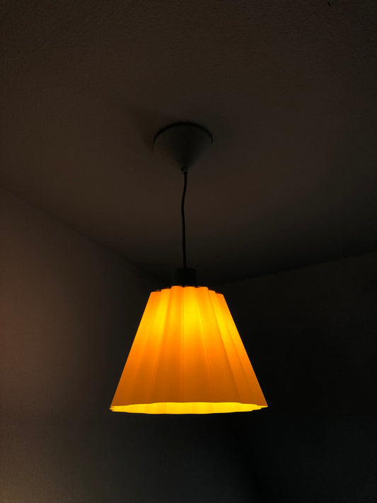 Abat-jour Plissé Conique Suspension – Impression 3D – Ampoule Vintage Incluse
