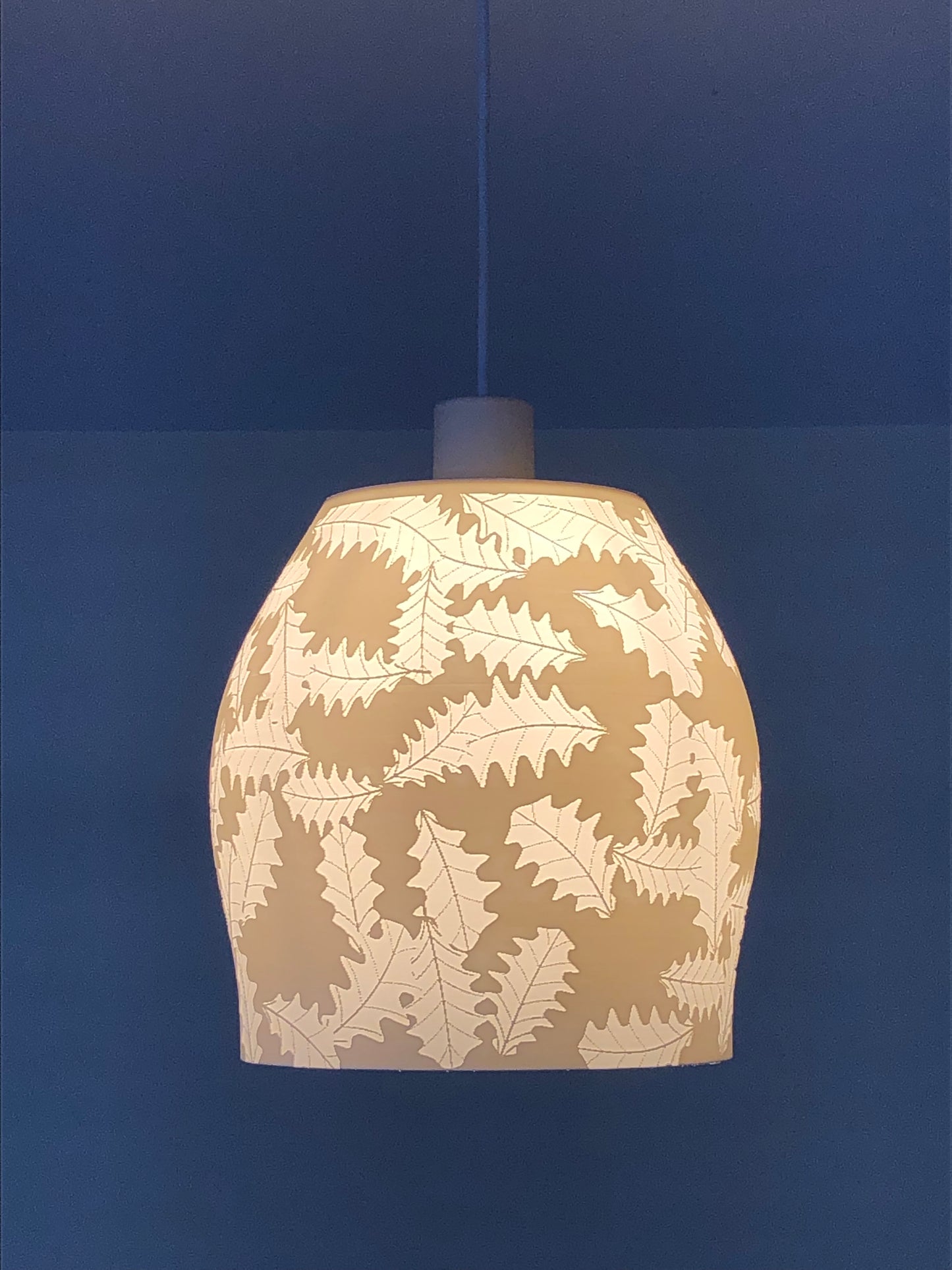 Abat-jour Sculpté — Feuille de Chêne Blanc