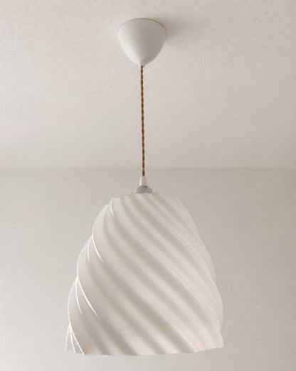 Suspension torsadée blanche éteinte, vue produit