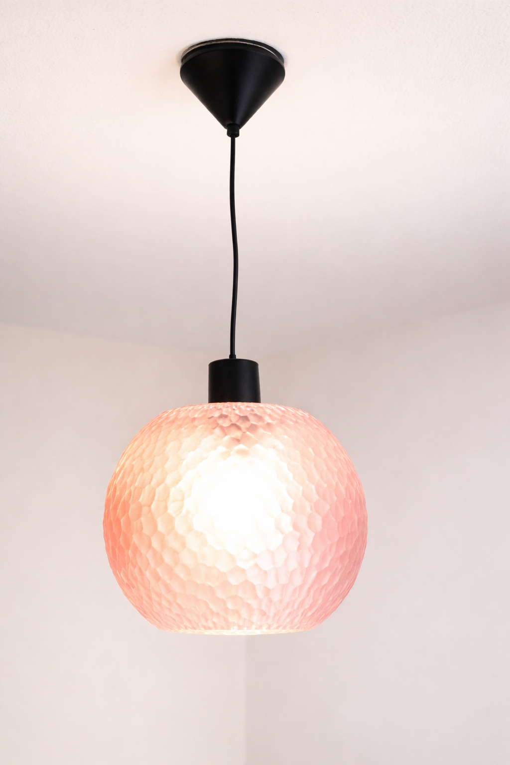 Globe Transparent rose Abat Jour Art Deco