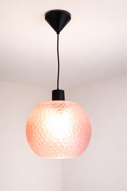 Globe Transparent rose Abat Jour Art Deco