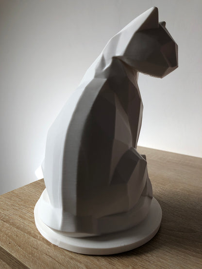Figurine Chat Géométrique Décoration – Statuette Impression 3D – Cadeau Amoureux des Chats