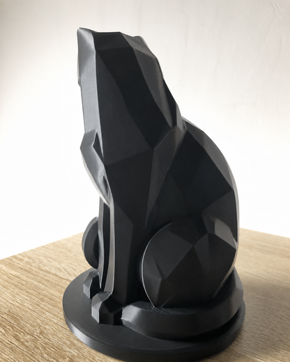 Geometric Cat Figurine Decoration – Statue – Gift for Cat Lovers