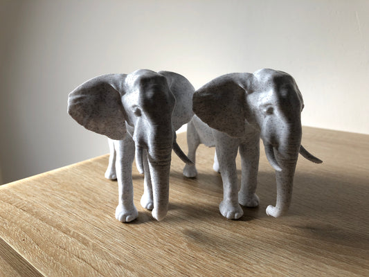 Duo d’Éléphants – Création Artisanale en PLA Marble