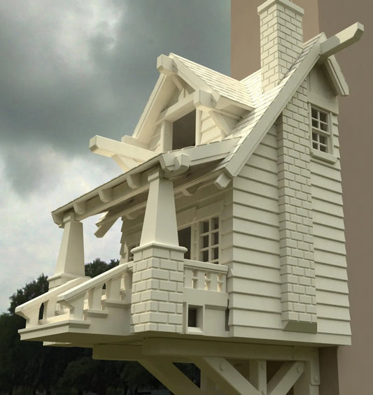 Nichoir oiseaux extérieur durable – Bungalow design en ASA - Jardin & mésanges