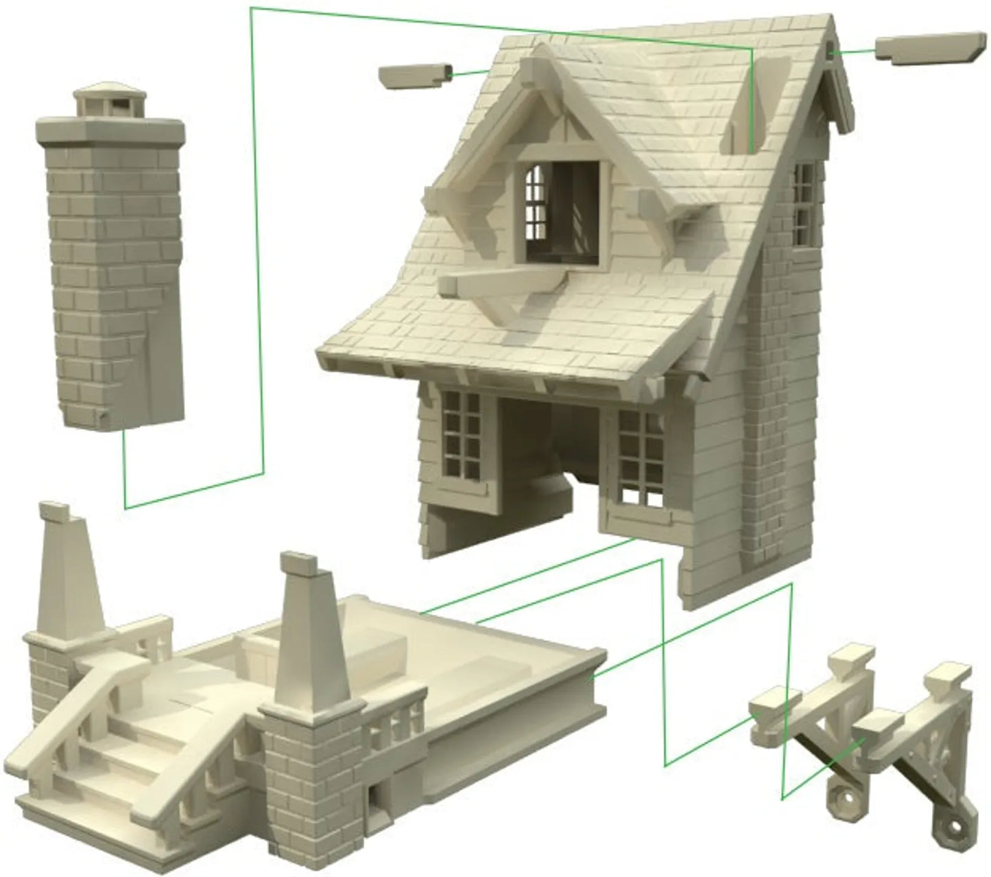 Nichoir oiseaux extérieur durable – Bungalow design en ASA - Jardin & mésanges