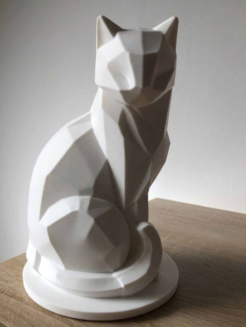 Statuette de chat formes géométriques
