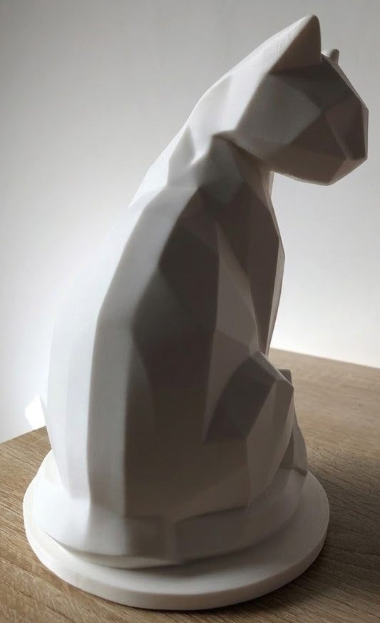 Statuette de chat formes géométriques