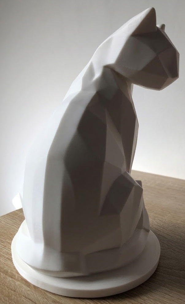 Figurine Chat Géométrique Décoration – Statuette Impression 3D – Cadeau Amoureux des Chats